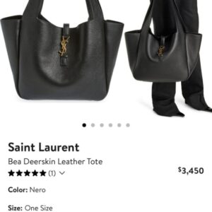 Saint Laurent Le 5 à 7 Bea Leather Tote Bag