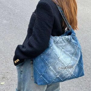 Chanel 2024SS Hobo Handbag in Washed Denim