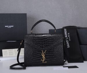 Saint Laurent Cassandra Medium Top Handle Bag.