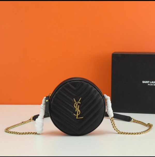 Saint Laurent Vinyle Round Crossbody Bag